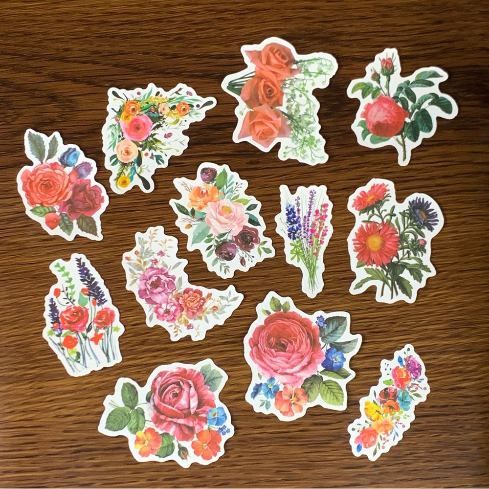 NEW Floral Stickers Assortment, Scrapbooking, Journaling, Craft, Pretty Flowers